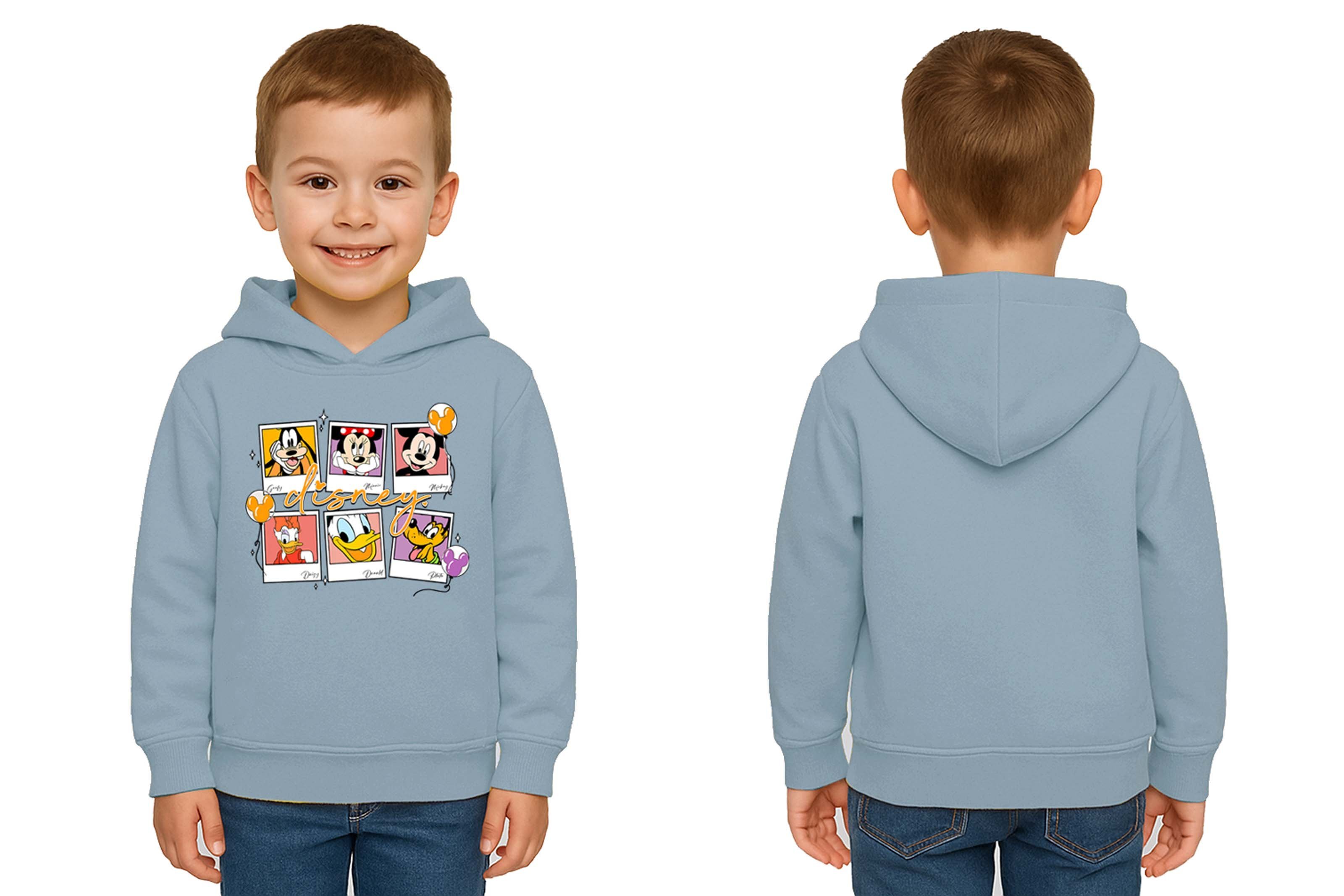Unisex Baskılı Çocuk Swaetshirt Kapşonlu 3 İplik Şardonlu