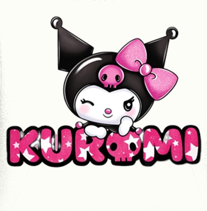 Unisex Baskılı Çocuk Swaetshirt Kapüşonlu 3 İplik Şardonlu Kuromi baskılı