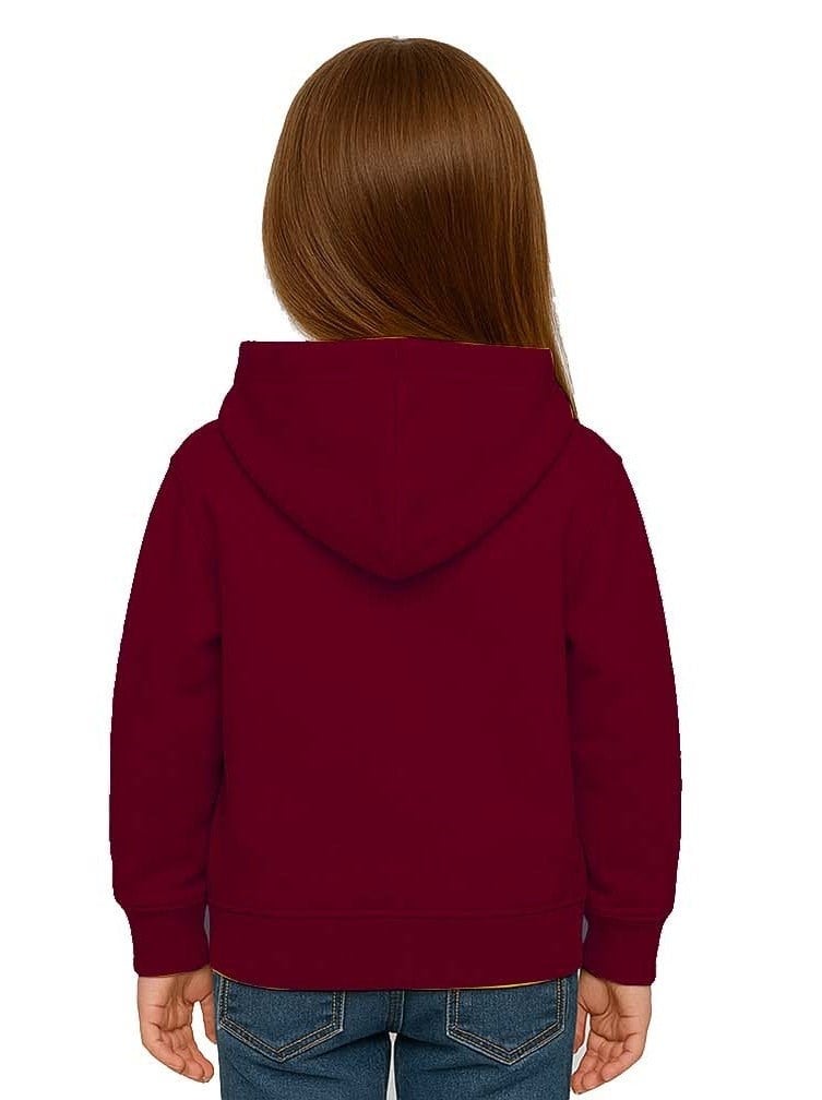Unisex Baskılı Çocuk Swaetshirt Labubu Baskılı Kapüşonlu 3 İplik Şardonlu