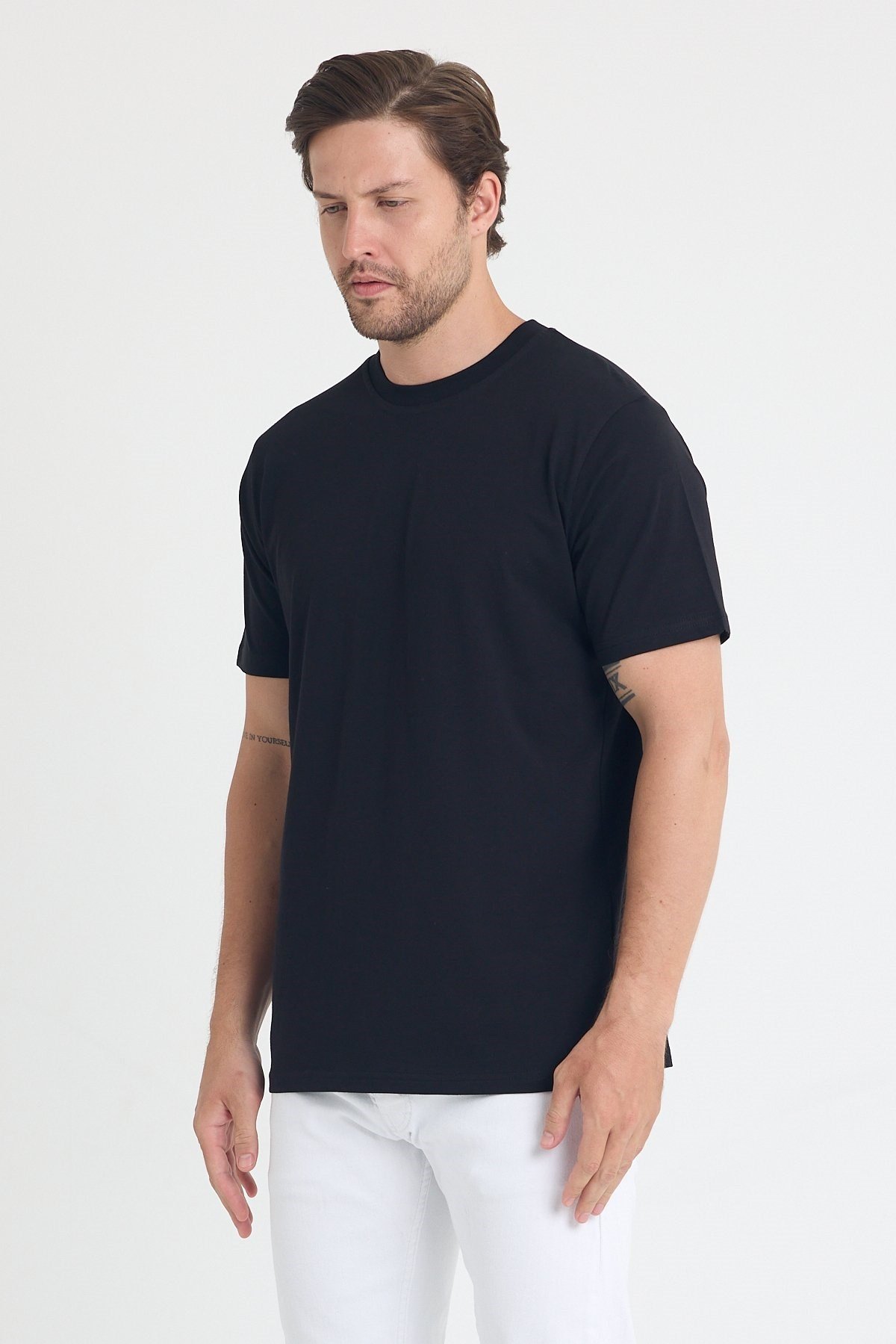 Unısex Baskısız Regular T-shirt Pamuklu Penye Kumaş