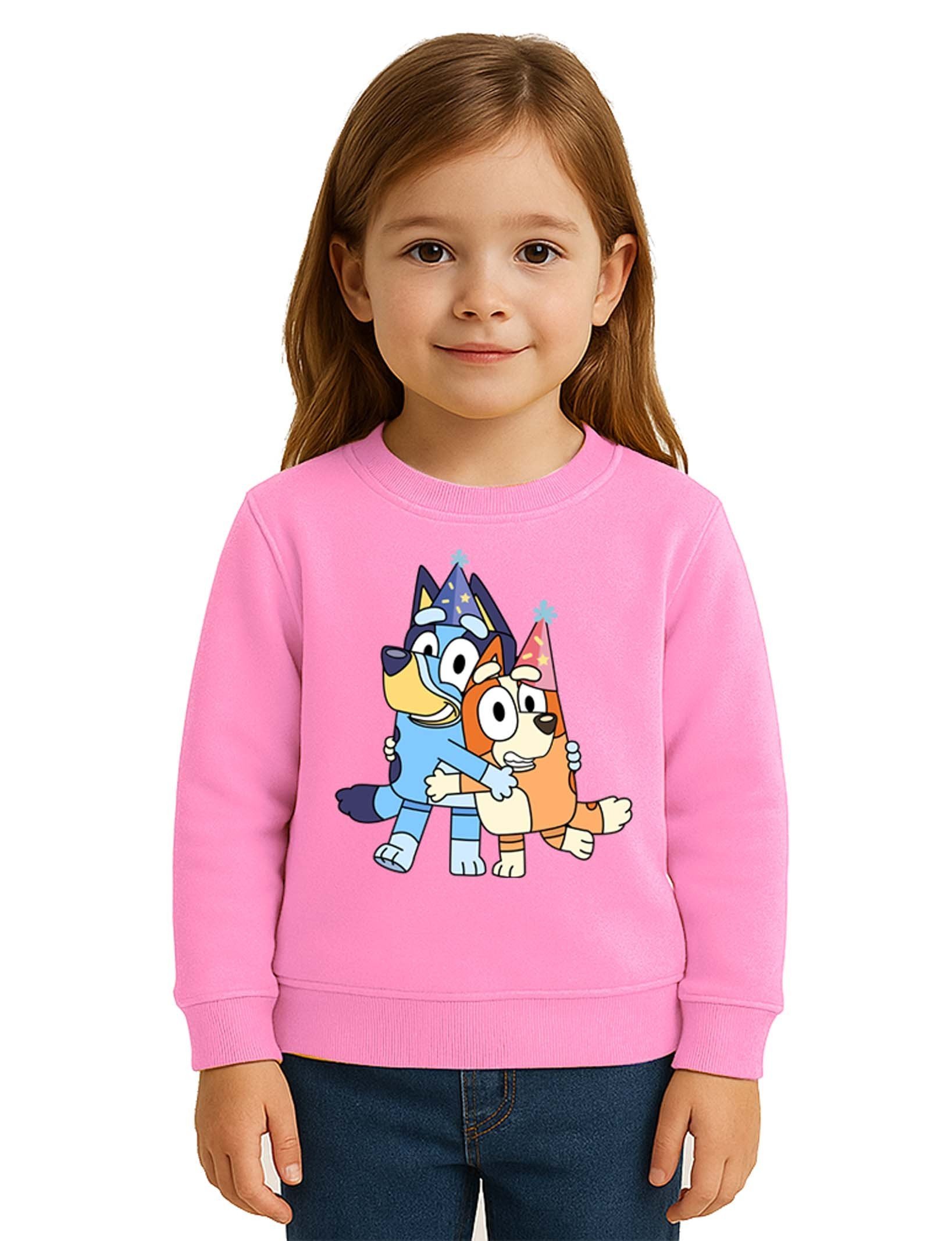 Unisex Bluey Baskılı Çocuk Swaetshirt 3 İplik Şardonlu