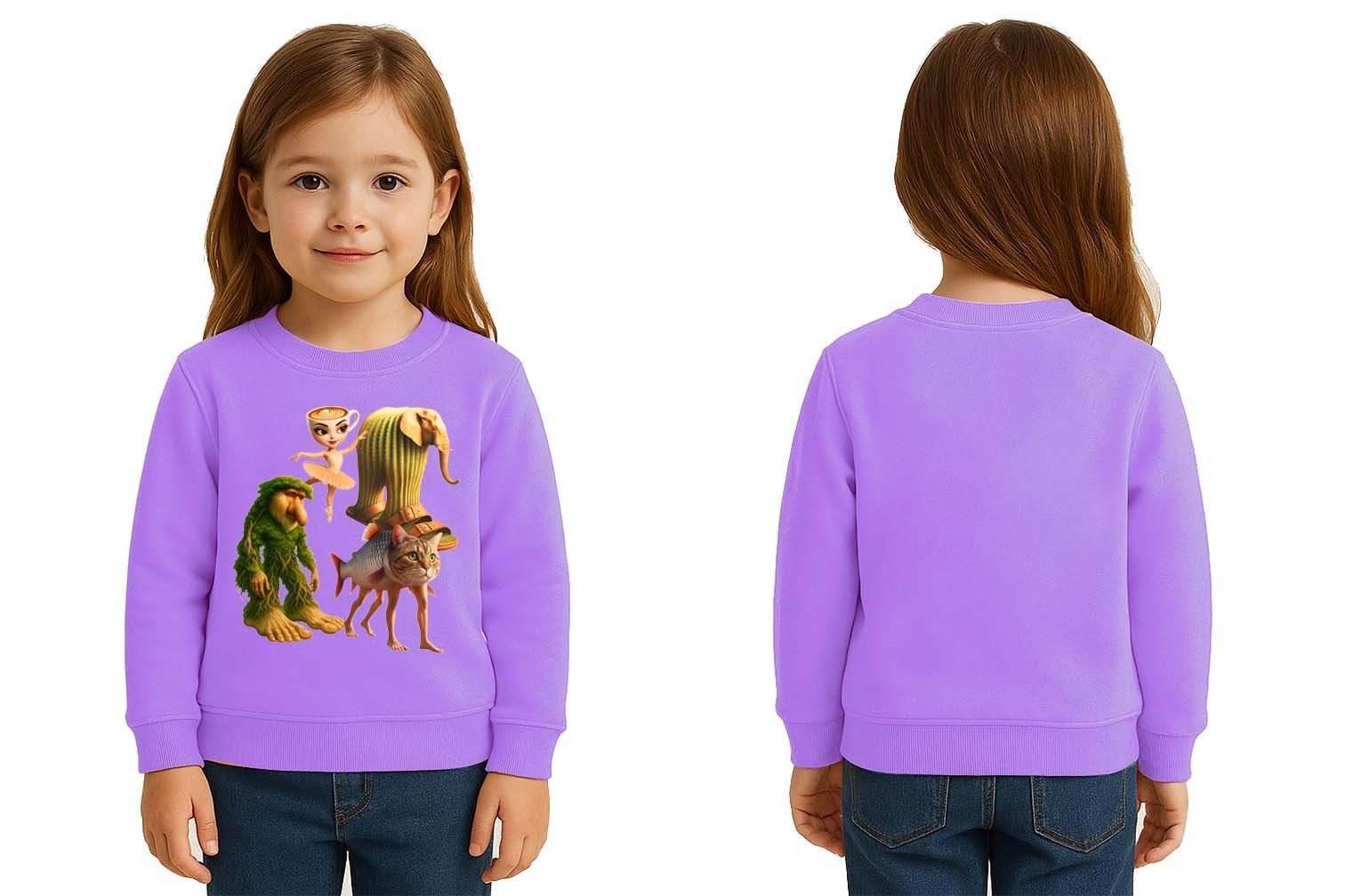 Unisex Braınrot Baskılı Çocuk Swaetshirt 3 İplik Şardonlu