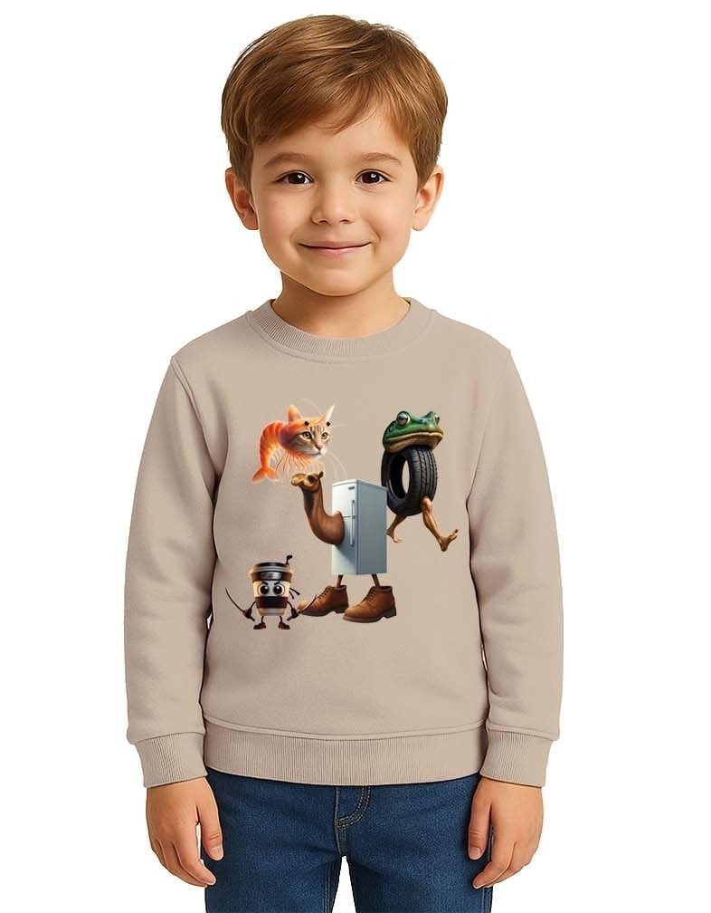 Unisex Braınrot Baskılı Çocuk Swaetshirt 3 İplik Şardonlu