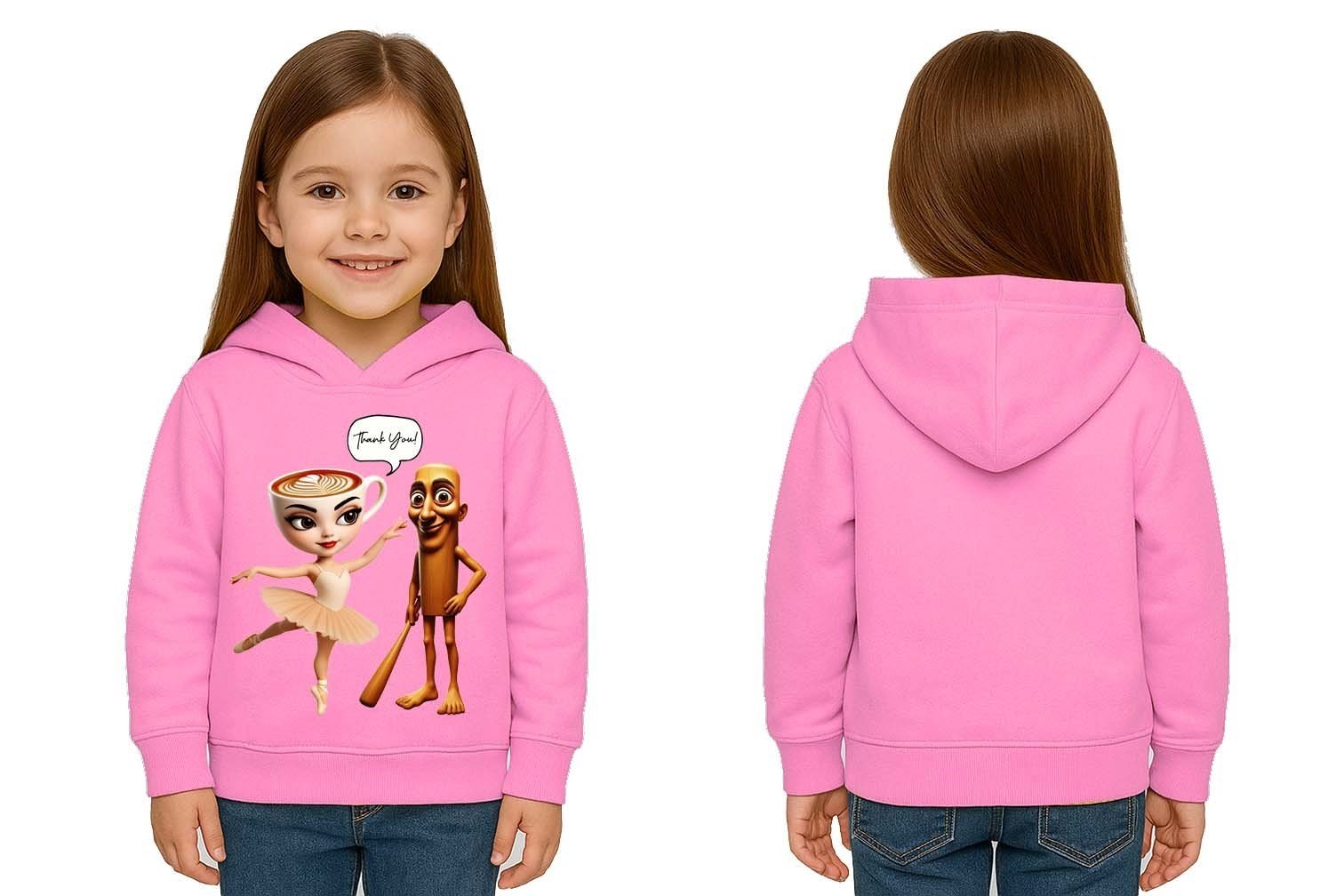 Unisex Brainrot Baskılı Çocuk Swaetshirt Kapüşonlu 3 İplik Şardonlu