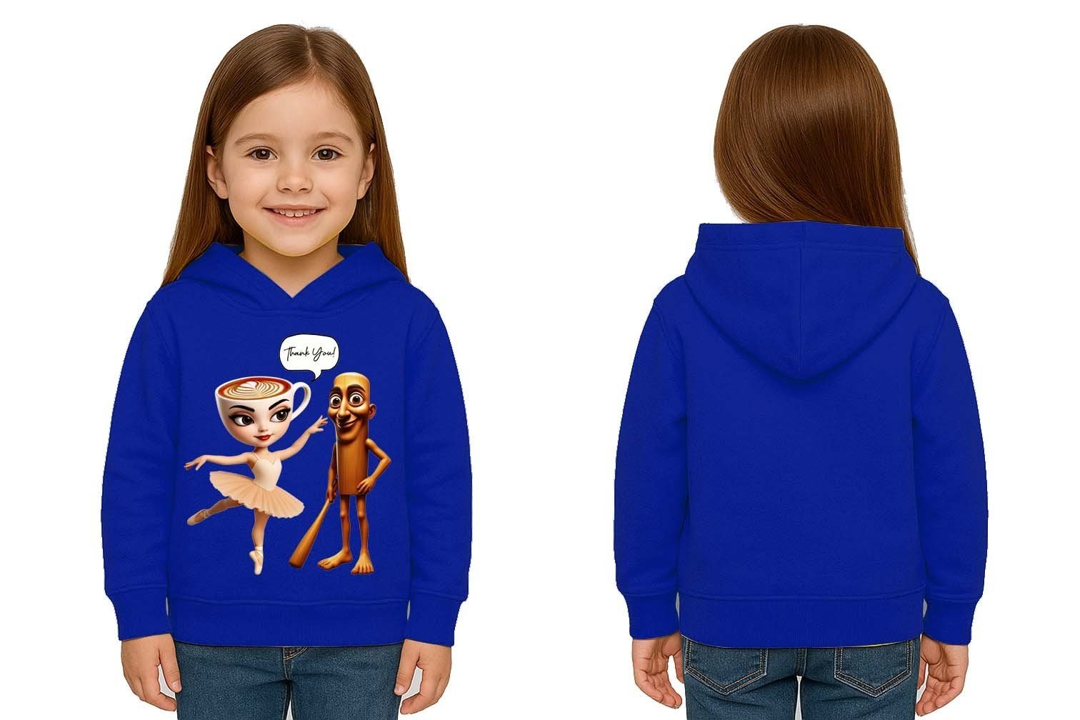 Unisex Brainrot Baskılı Çocuk Swaetshirt Kapüşonlu 3 İplik Şardonlu