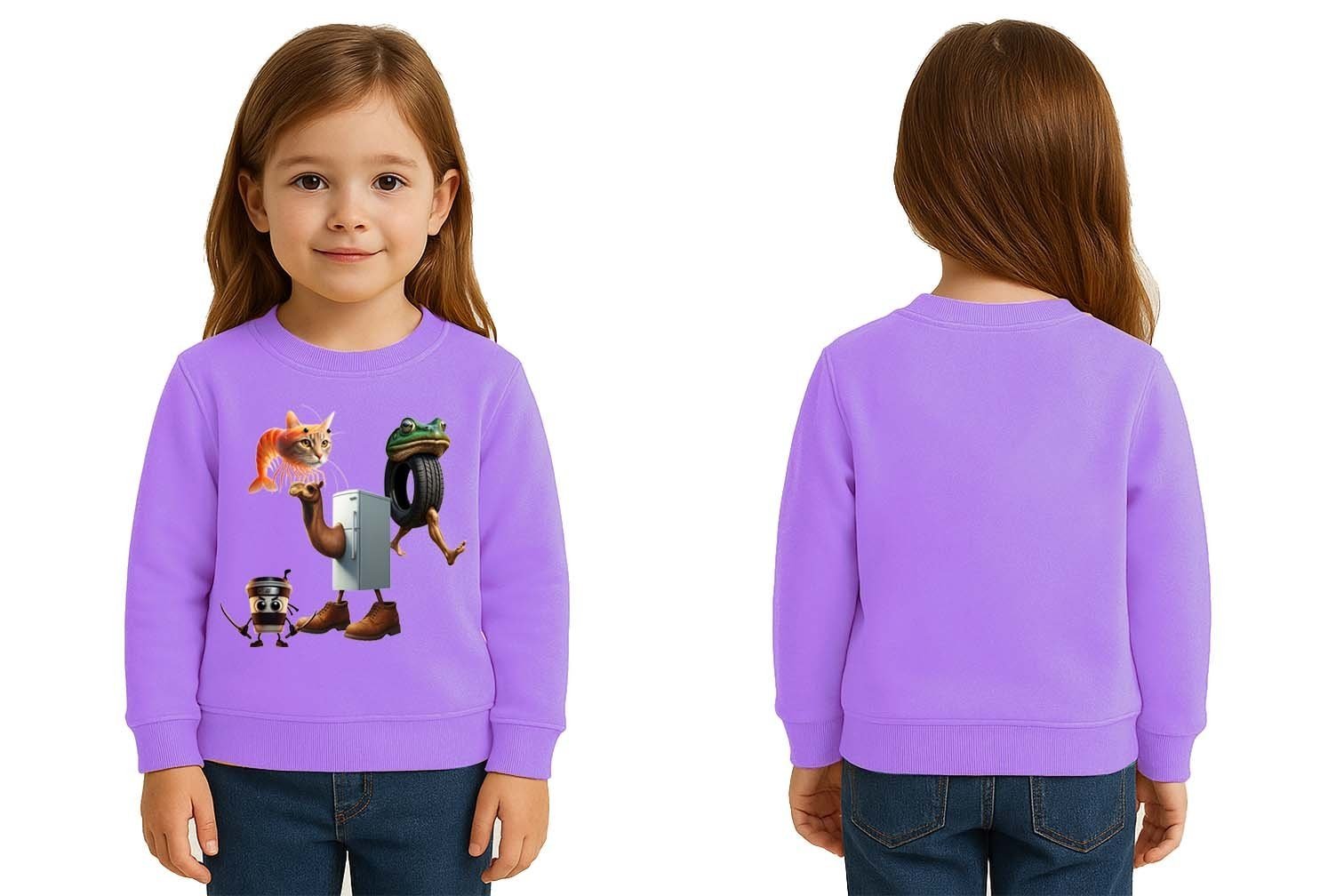 Unisex Braınrot Baskılı Çocuk Swaetshirt 3 İplik Şardonlu