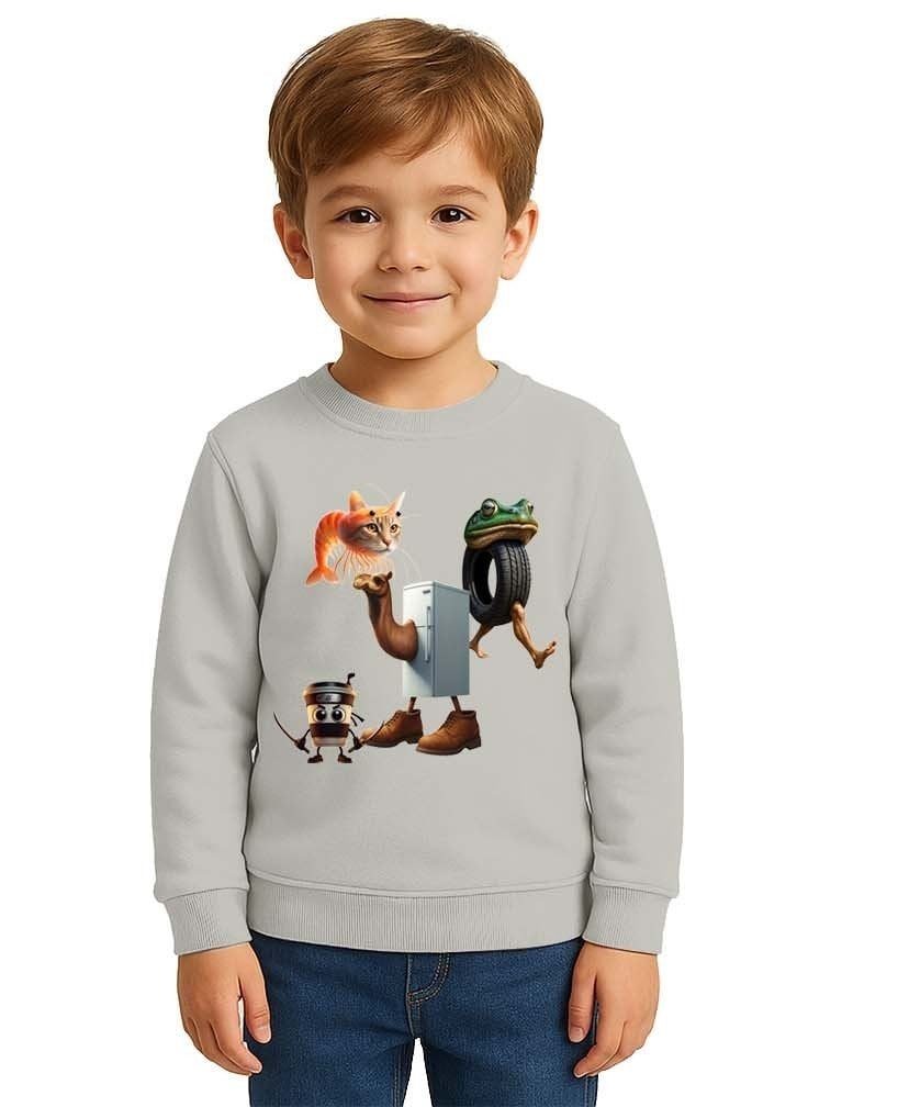 Unisex Braınrot Baskılı Çocuk Swaetshirt 3 İplik Şardonlu