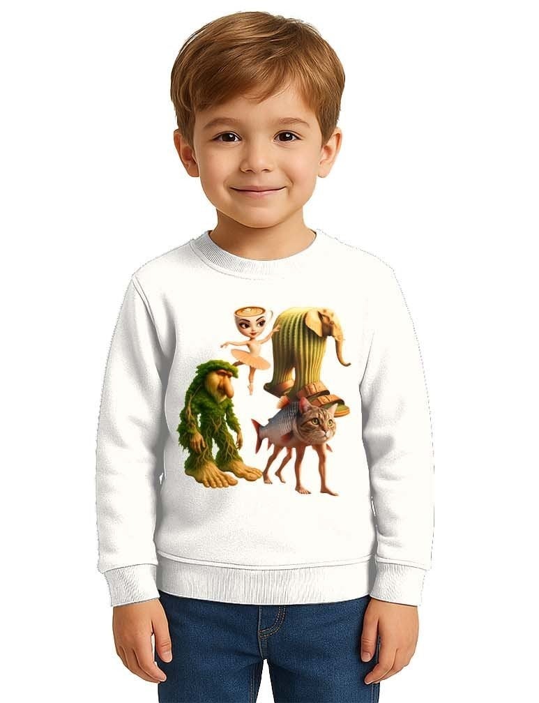 Unisex Braınrot Baskılı Çocuk Swaetshirt 3 İplik Şardonlu