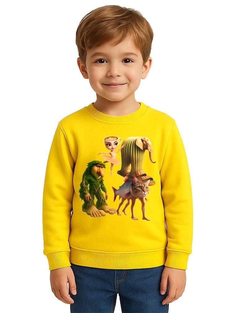 Unisex Braınrot Baskılı Çocuk Swaetshirt 3 İplik Şardonlu