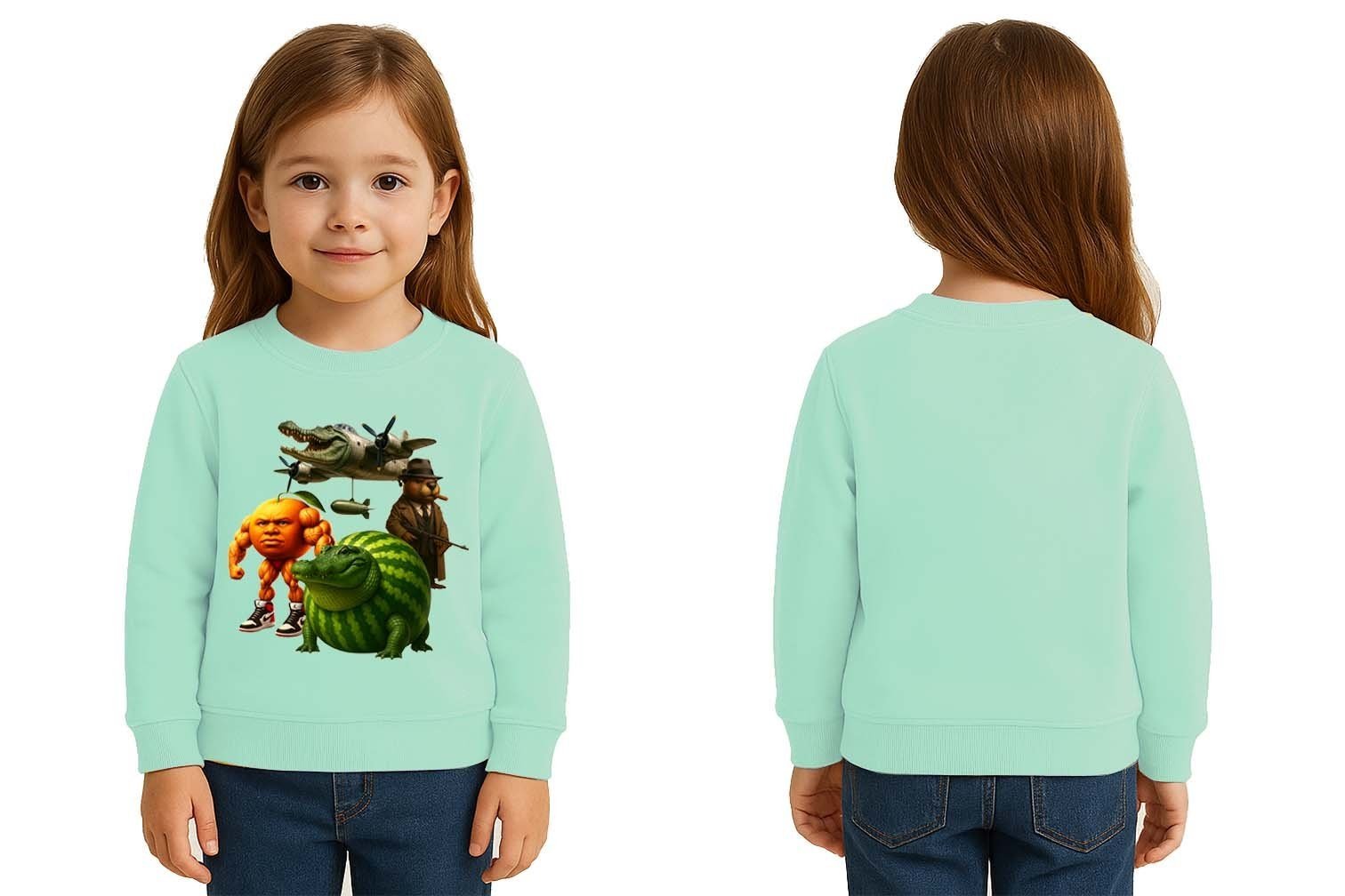 Unisex Braınrot Baskılı Çocuk Swaetshirt 3 İplik Şardonlu