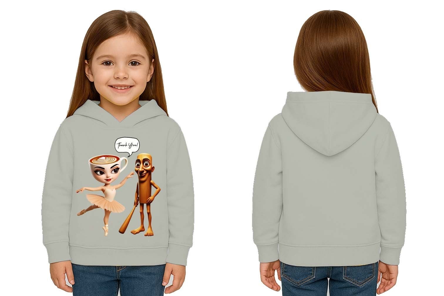 Unisex Brainrot Baskılı Çocuk Swaetshirt Kapüşonlu 3 İplik Şardonlu