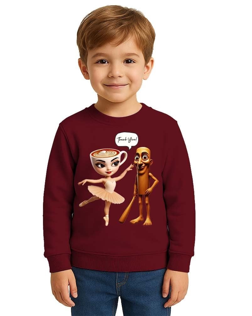 Unisex Braınrot Baskılı Çocuk Swaetshirt 3 İplik Şardonlu