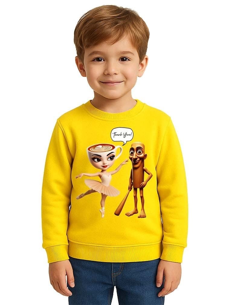 Unisex Braınrot Baskılı Çocuk Swaetshirt 3 İplik Şardonlu