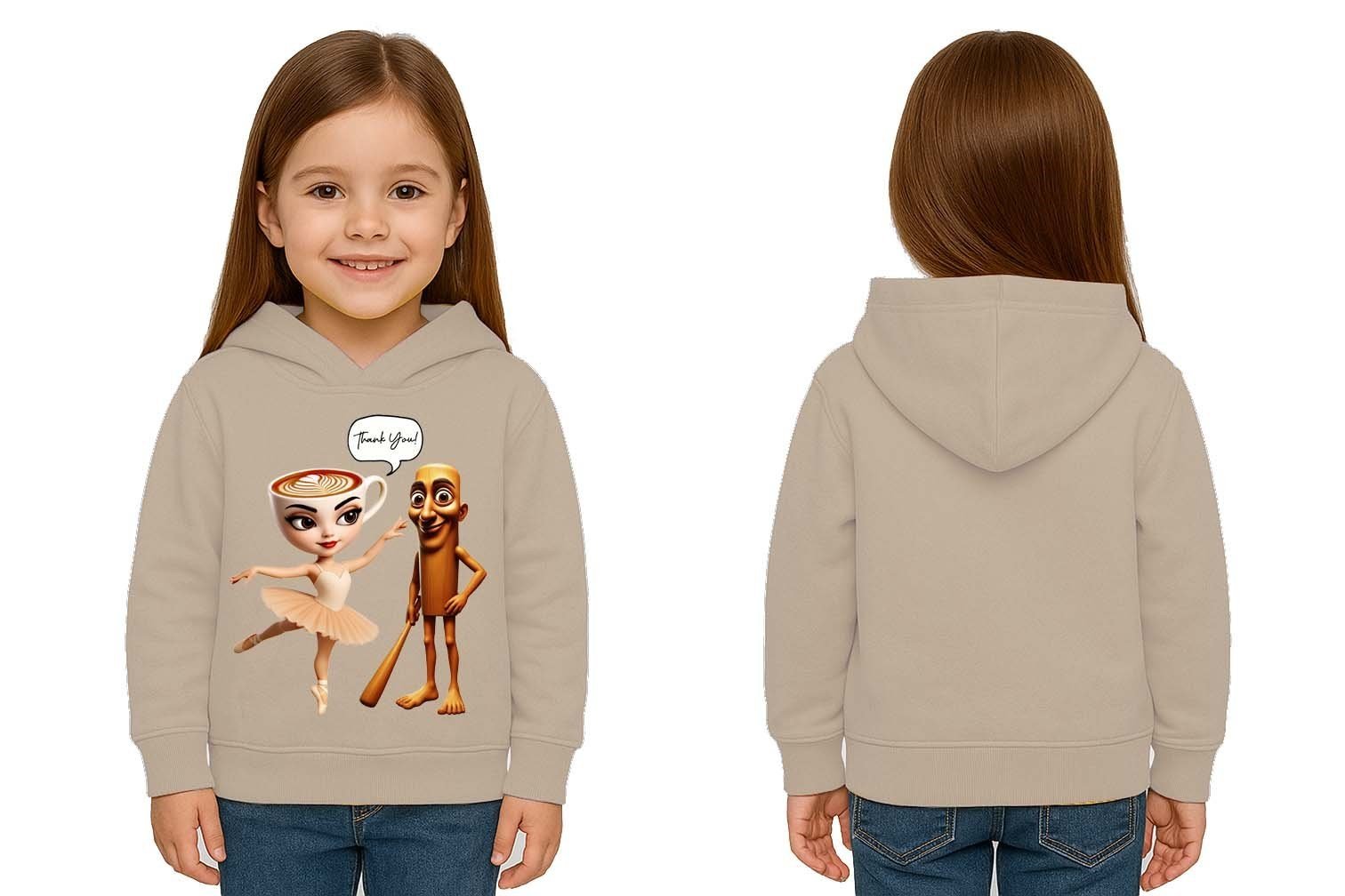 Unisex Brainrot Baskılı Çocuk Swaetshirt Kapüşonlu 3 İplik Şardonlu