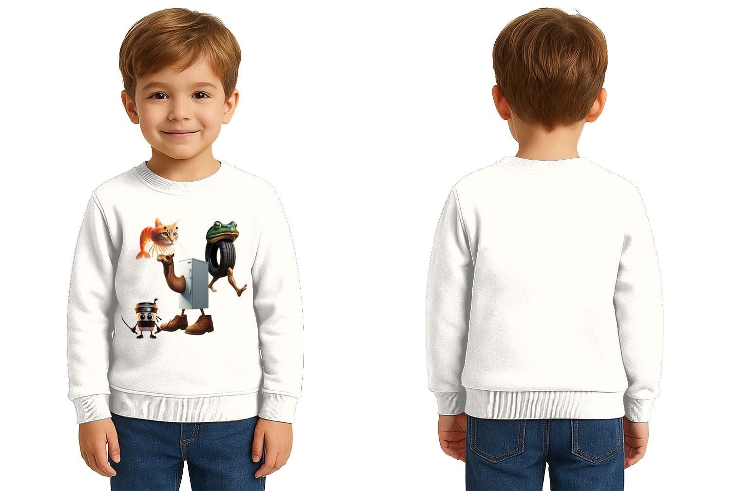 Unisex Braınrot Baskılı Çocuk Swaetshirt 3 İplik Şardonlu