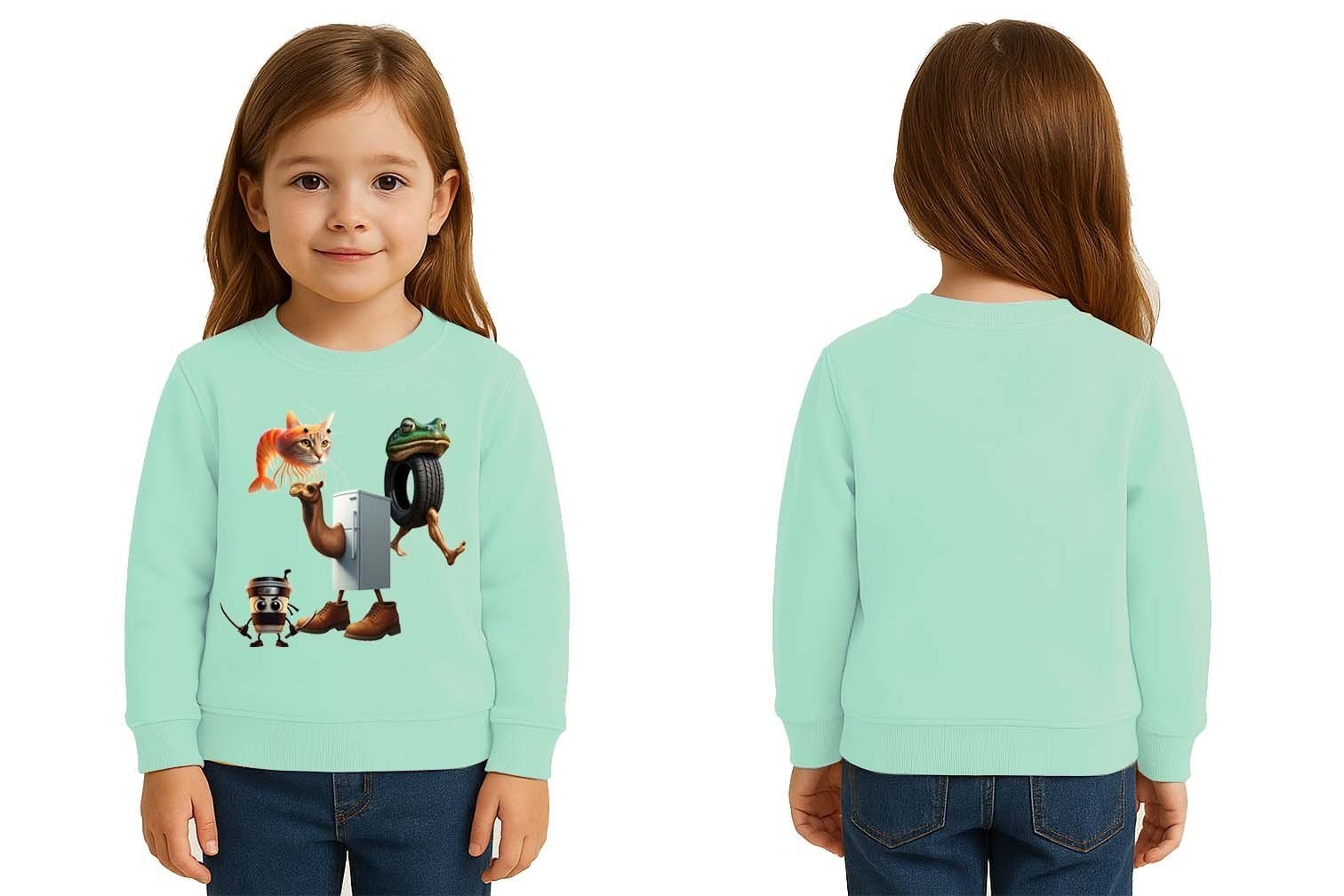 Unisex Braınrot Baskılı Çocuk Swaetshirt 3 İplik Şardonlu