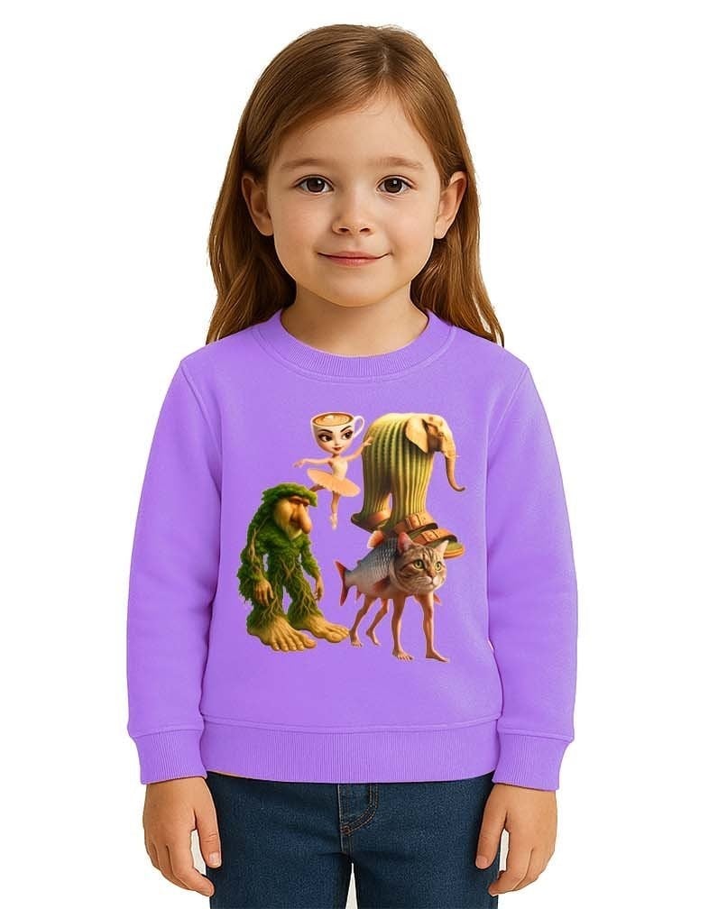 Unisex Braınrot Baskılı Çocuk Swaetshirt 3 İplik Şardonlu