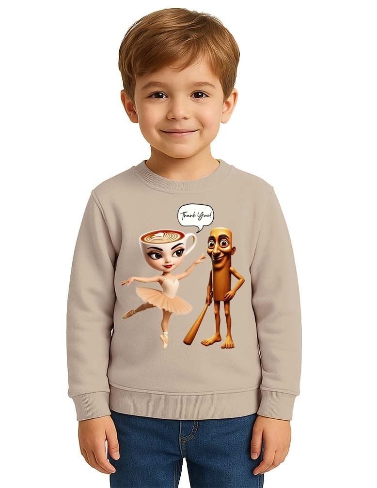 Unisex Braınrot Baskılı Çocuk Swaetshirt 3 İplik Şardonlu