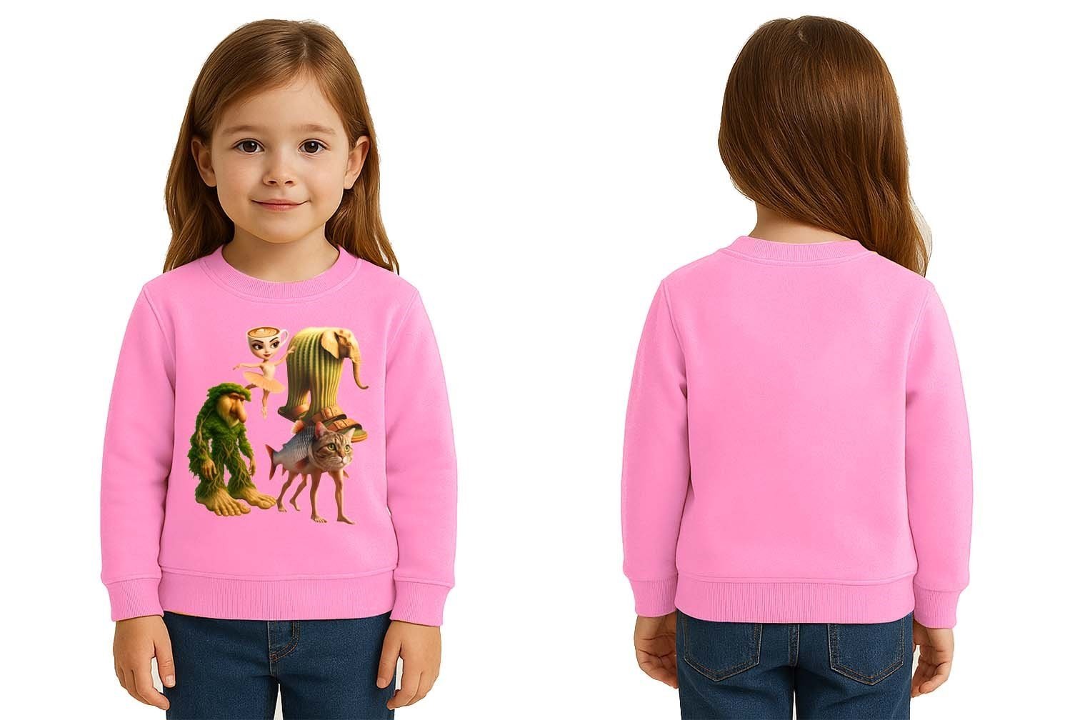 Unisex Braınrot Baskılı Çocuk Swaetshirt 3 İplik Şardonlu