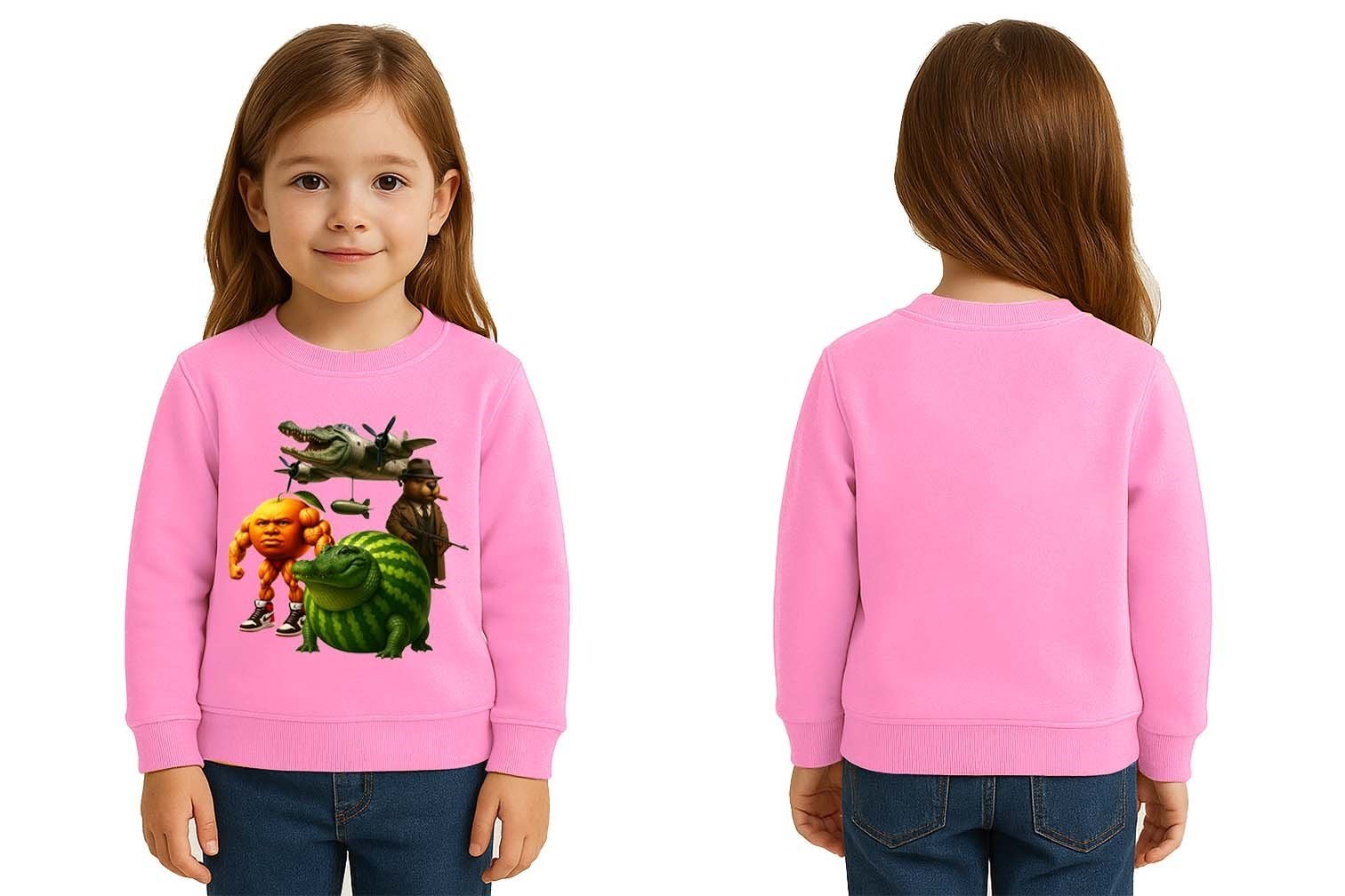 Unisex Braınrot Baskılı Çocuk Swaetshirt 3 İplik Şardonlu
