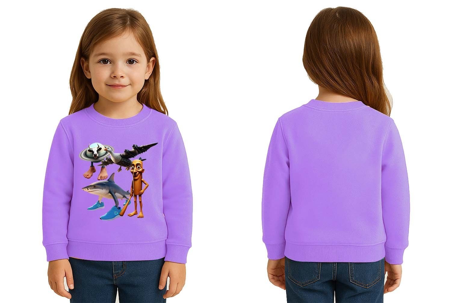 Unisex Braınrot Baskılı Çocuk Swaetshirt 3 İplik Şardonlu