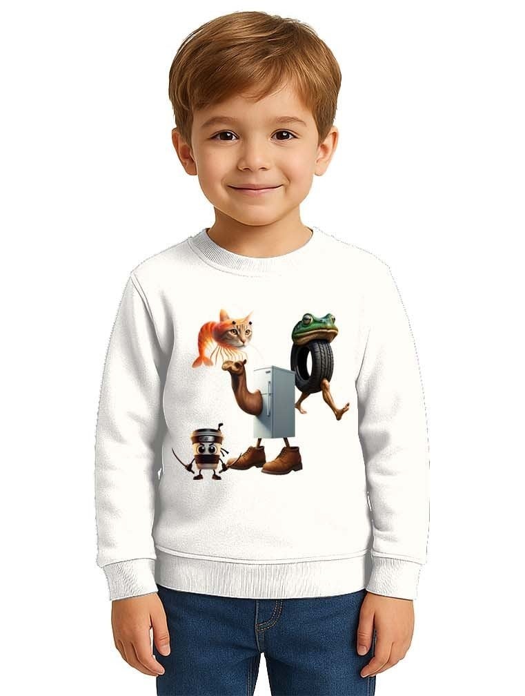 Unisex Braınrot Baskılı Çocuk Swaetshirt 3 İplik Şardonlu