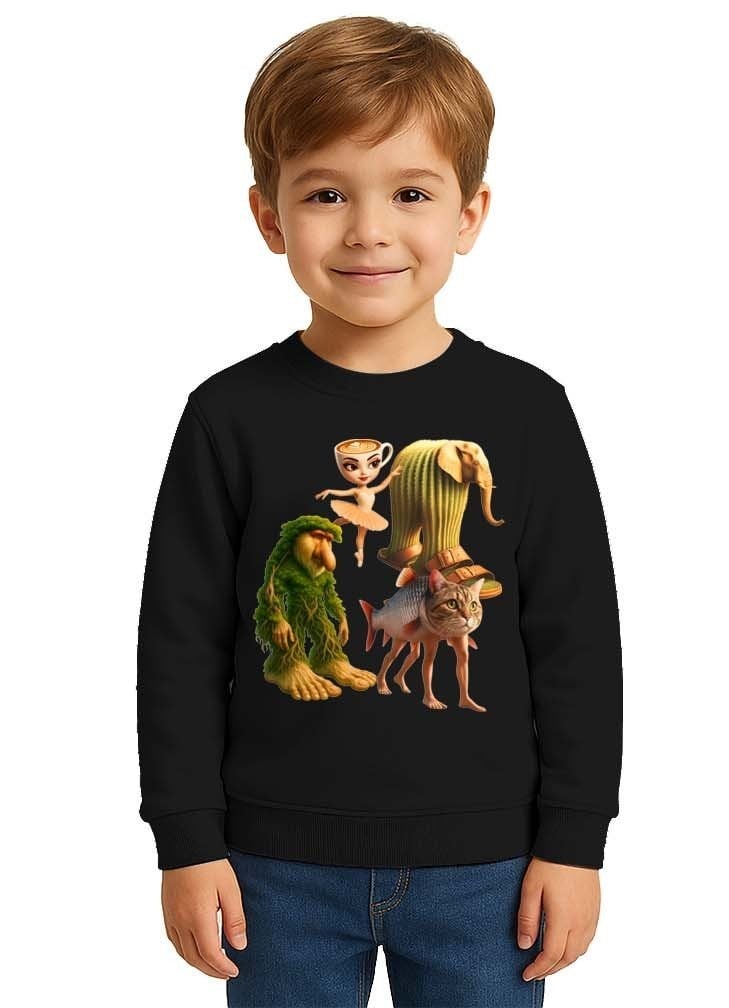 Unisex Braınrot Baskılı Çocuk Swaetshirt 3 İplik Şardonlu