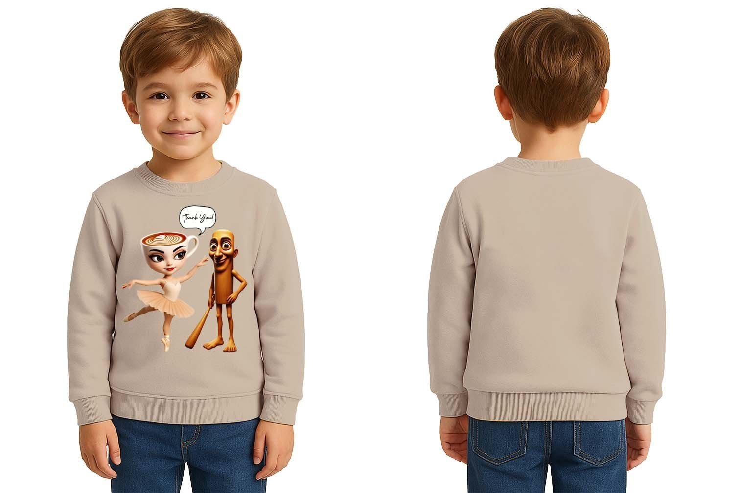 Unisex Braınrot Baskılı Çocuk Swaetshirt 3 İplik Şardonlu