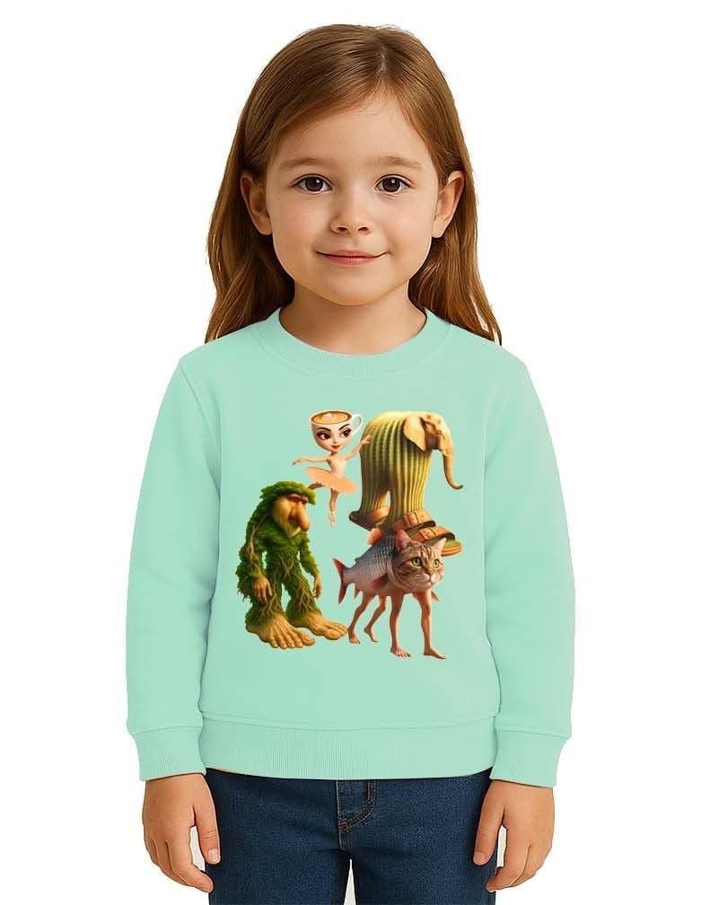 Unisex Braınrot Baskılı Çocuk Swaetshirt 3 İplik Şardonlu
