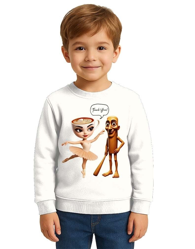 Unisex Braınrot Baskılı Çocuk Swaetshirt 3 İplik Şardonlu