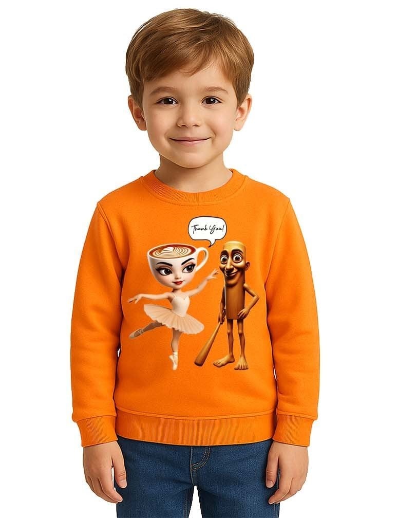 Unisex Braınrot Baskılı Çocuk Swaetshirt 3 İplik Şardonlu