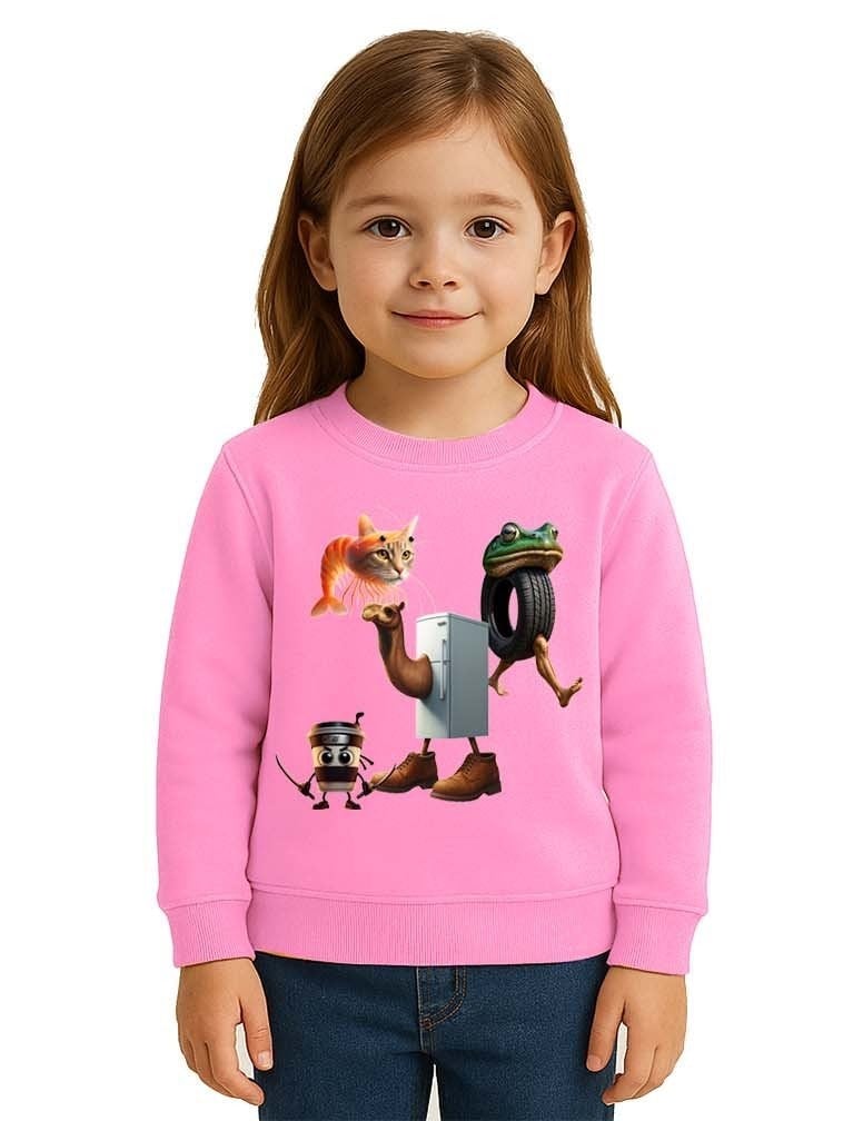Unisex Braınrot Baskılı Çocuk Swaetshirt 3 İplik Şardonlu