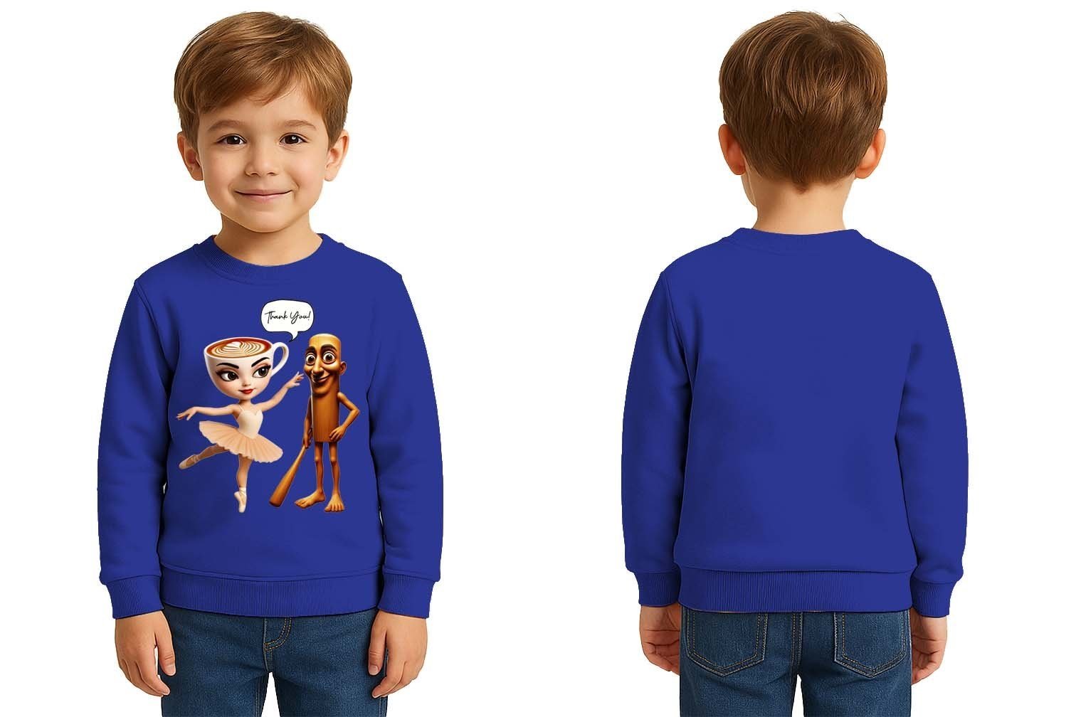 Unisex Braınrot Baskılı Çocuk Swaetshirt 3 İplik Şardonlu