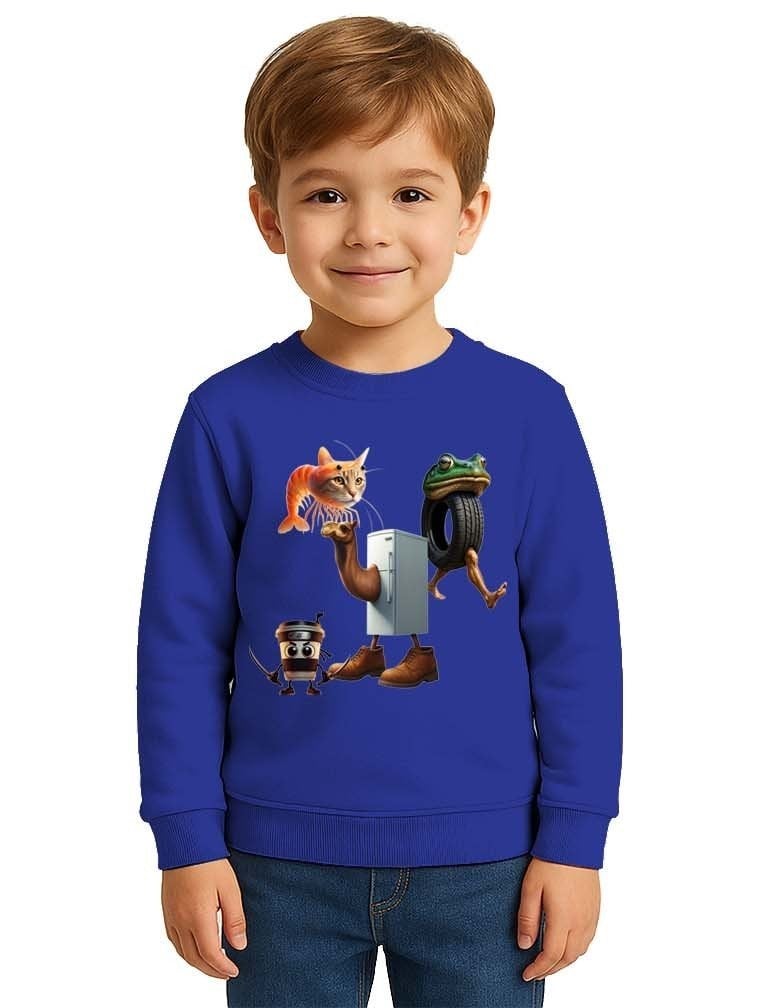 Unisex Braınrot Baskılı Çocuk Swaetshirt 3 İplik Şardonlu