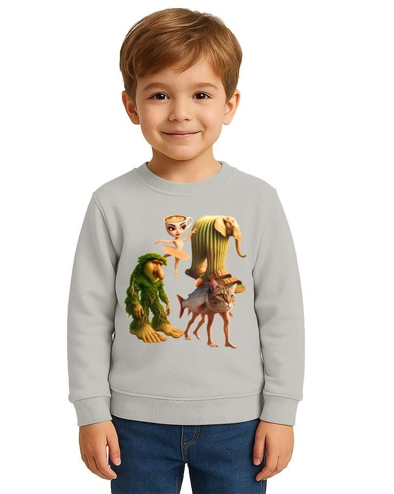 Unisex Braınrot Baskılı Çocuk Swaetshirt 3 İplik Şardonlu