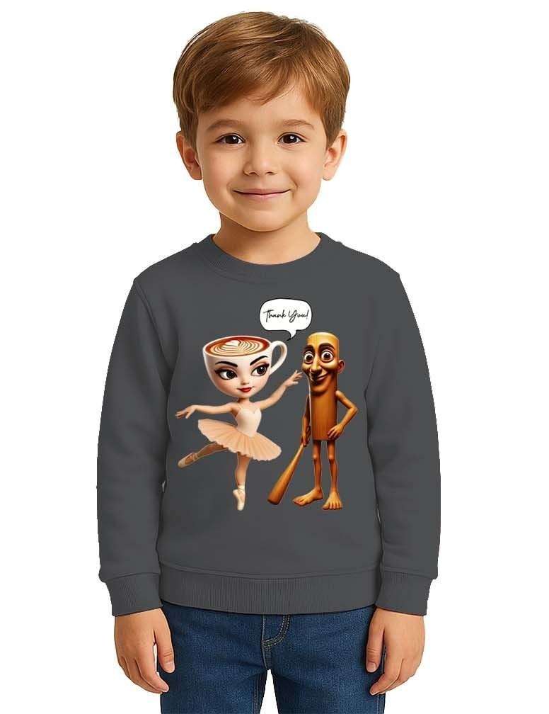 Unisex Braınrot Baskılı Çocuk Swaetshirt 3 İplik Şardonlu