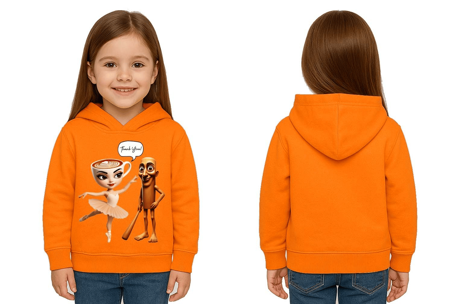 Unisex Brainrot Baskılı Çocuk Swaetshirt Kapüşonlu 3 İplik Şardonlu