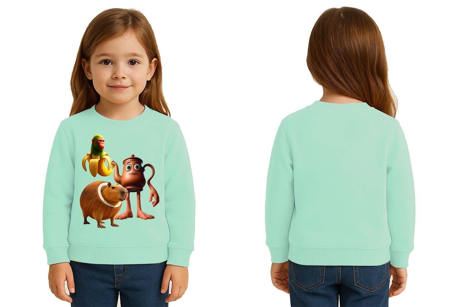 Unisex Braınrot Baskılı Çocuk Swaetshirt 3 İplik Şardonlu