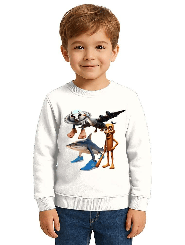Unisex Braınrot Baskılı Çocuk Swaetshirt 3 İplik Şardonlu
