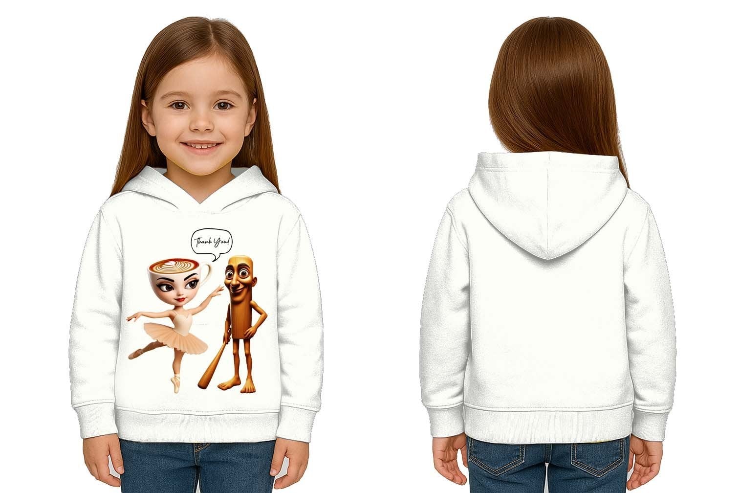 Unisex Brainrot Baskılı Çocuk Swaetshirt Kapüşonlu 3 İplik Şardonlu
