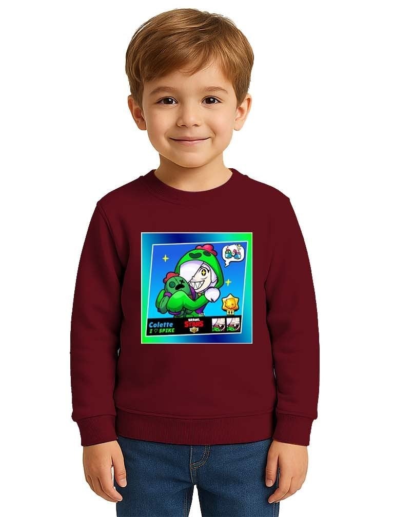 Unisex Brawl Stars Baskılı Çocuk Swaetshirt 3 İplik Şardonlu