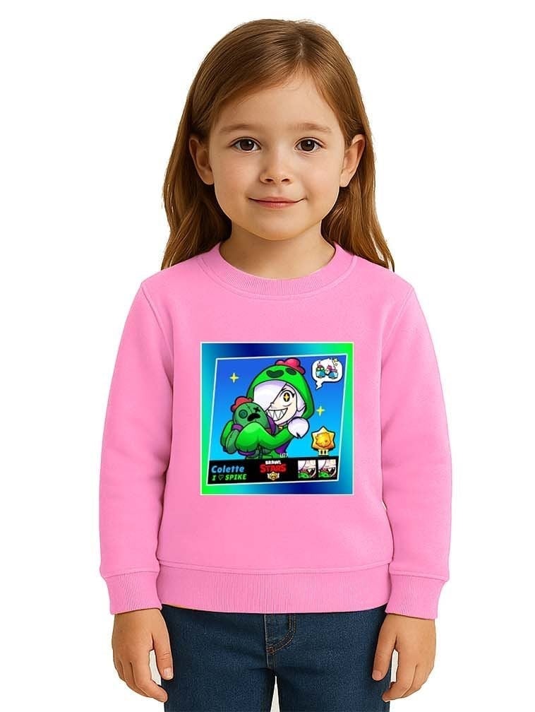 Unisex Brawl Stars Baskılı Çocuk Swaetshirt 3 İplik Şardonlu