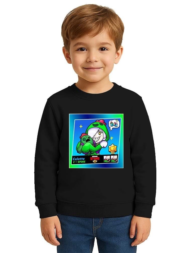Unisex Brawl Stars Baskılı Çocuk Swaetshirt 3 İplik Şardonlu
