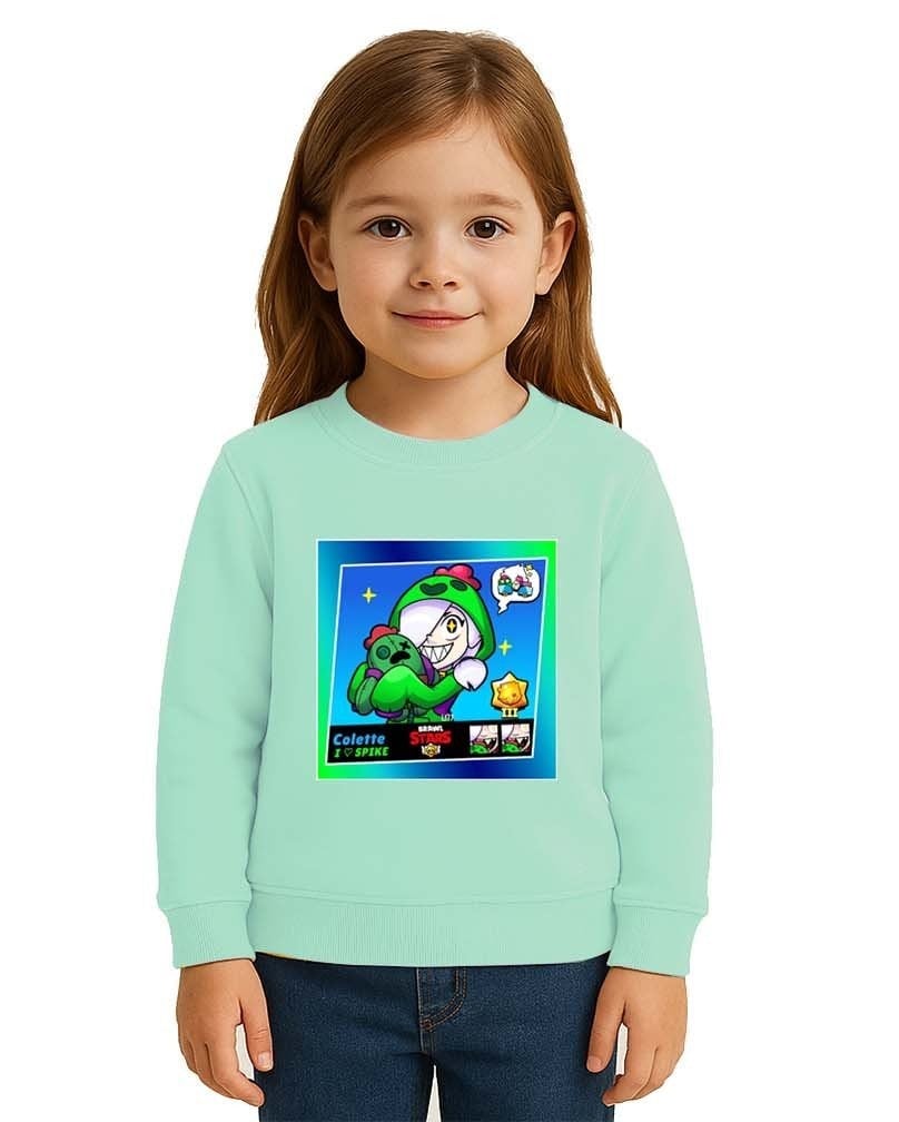 Unisex Brawl Stars Baskılı Çocuk Swaetshirt 3 İplik Şardonlu