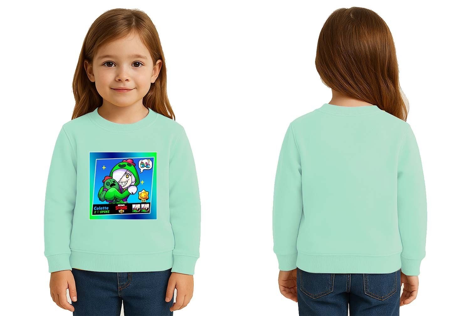 Unisex Brawl Stars Baskılı Çocuk Swaetshirt 3 İplik Şardonlu