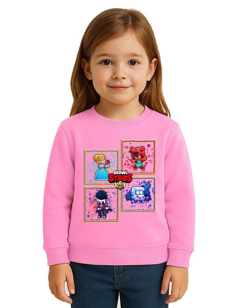 Unisex Brawl Stars Baskılı Çocuk Swaetshirt 3 İplik Şardonlu