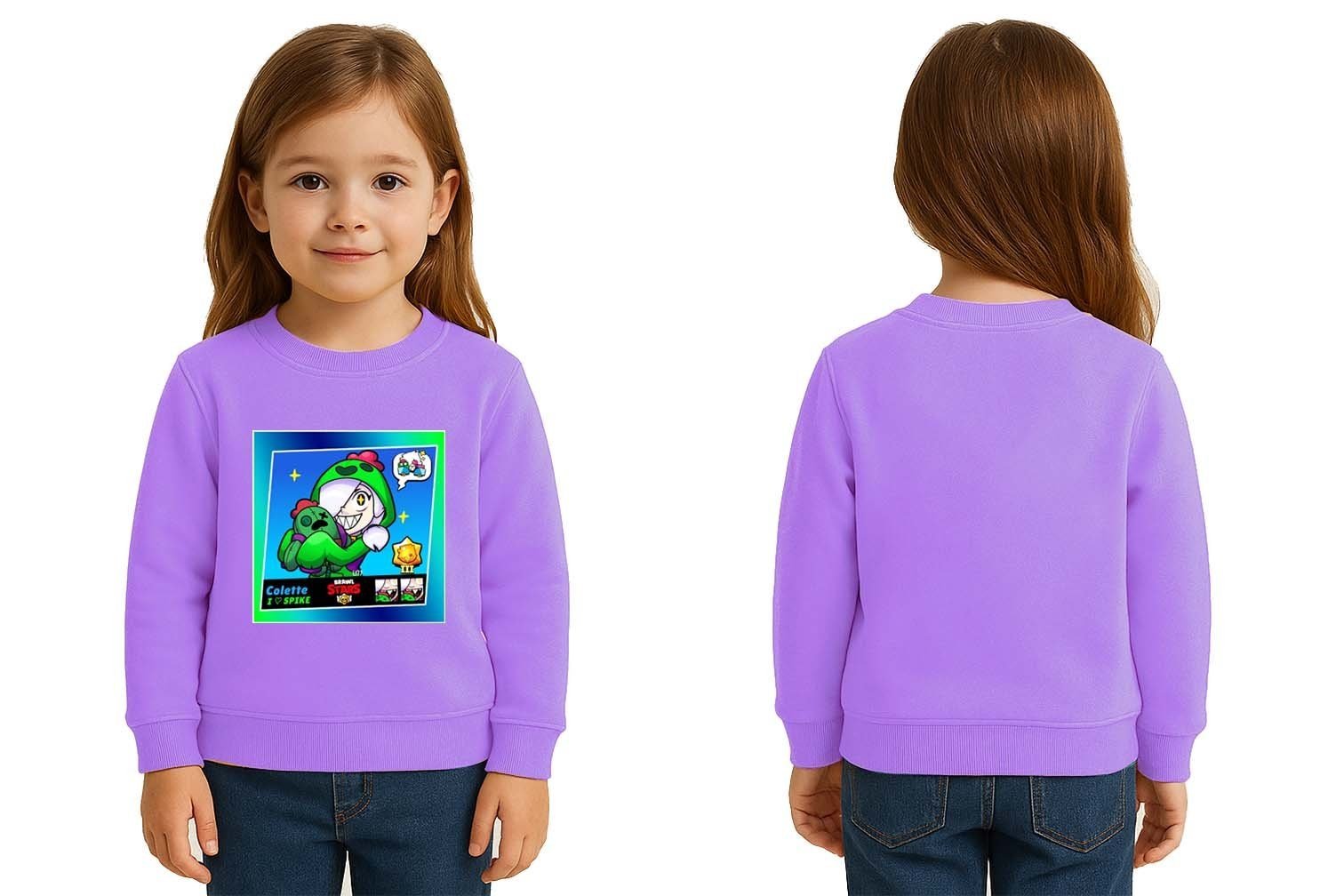Unisex Brawl Stars Baskılı Çocuk Swaetshirt 3 İplik Şardonlu