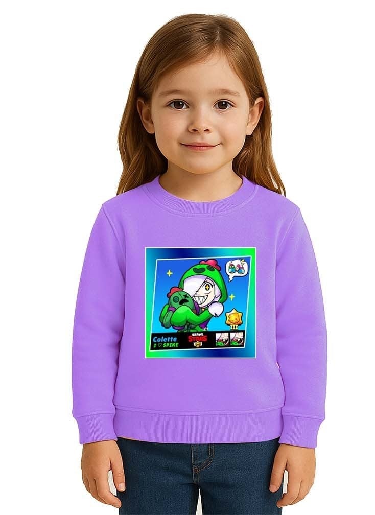 Unisex Brawl Stars Baskılı Çocuk Swaetshirt 3 İplik Şardonlu