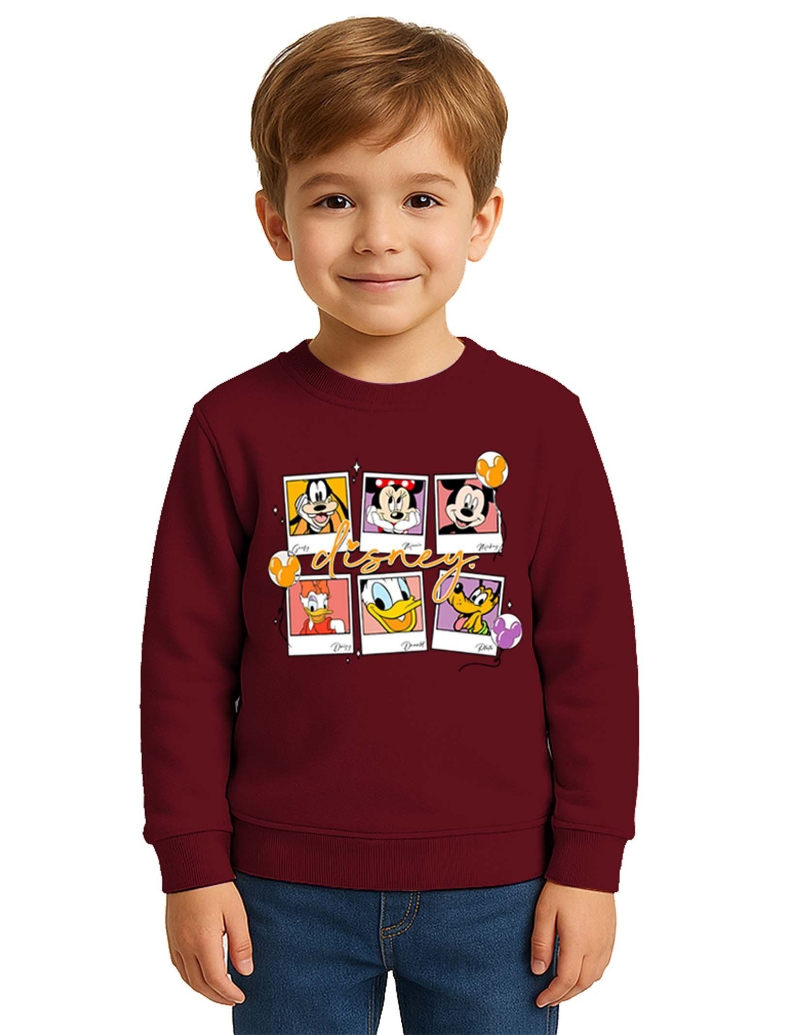 Unisex Disney Baskılı Çocuk Swaetshirt 3 İplik Şardonlu