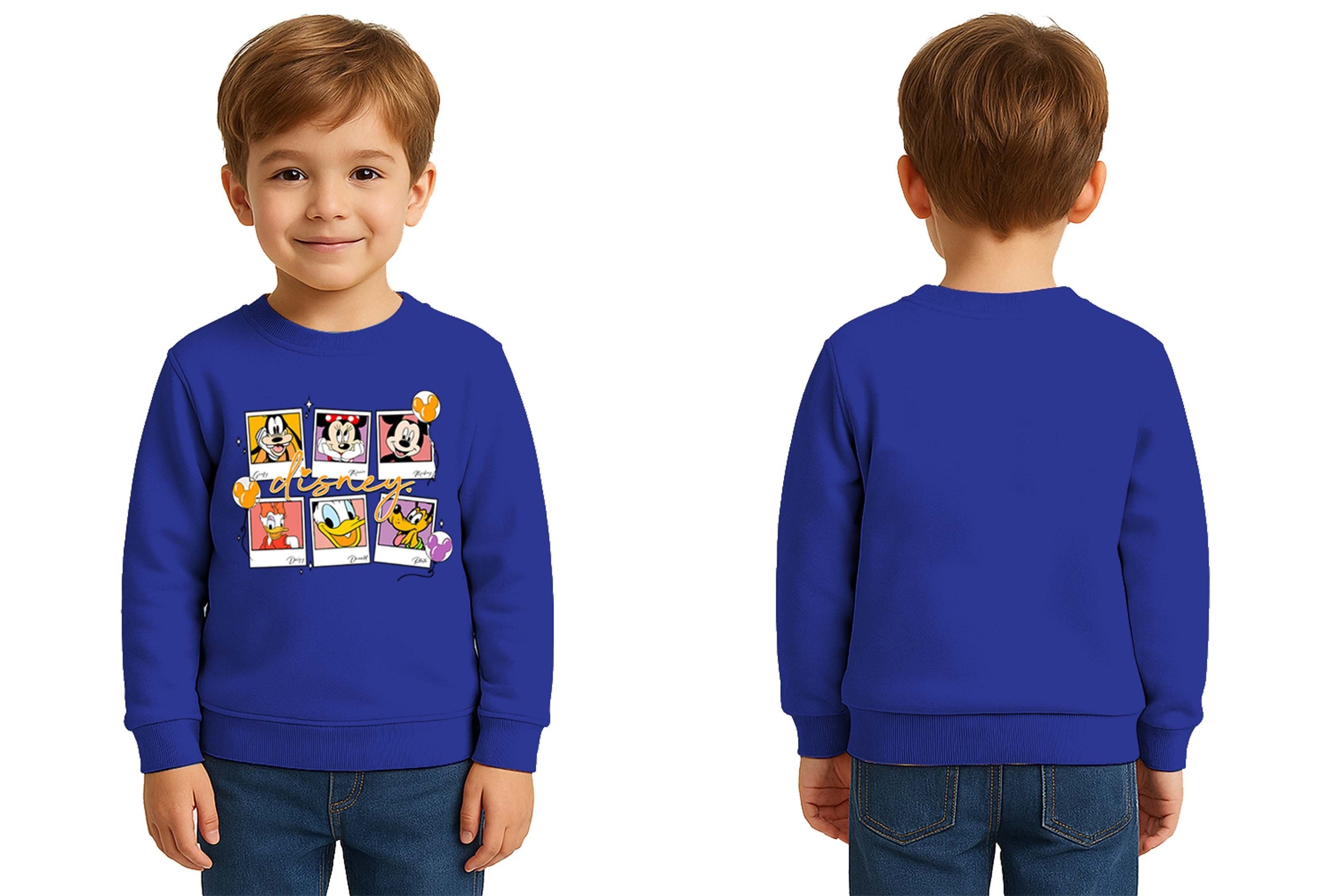 Unisex Disney Baskılı Çocuk Swaetshirt 3 İplik Şardonlu